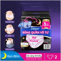 Thumbnail Mua 4 Tặng 2 Băng Quần WHISPER Koala Cho Giấc Ngủ Ngon Trọn Vẹn Size M-L Gói 2 Miếng 1