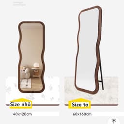 Thumbnail Gương toàn thân khung gỗ màu nâu Hình Sóng Mẫu 1 VUADECOR kích thước 60x160cm 4