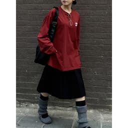 Thumbnail Áo thun dài tay unisex Stuffing form rộng oversize chất cotton xịn mềm MC21.studios a3408 2