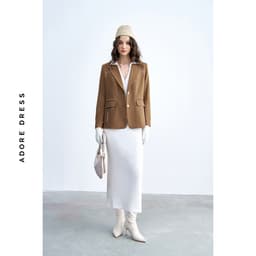 Thumbnail 412BL1018 - Áo blazer dạ camel diễu chỉ ADORE DRESS 3