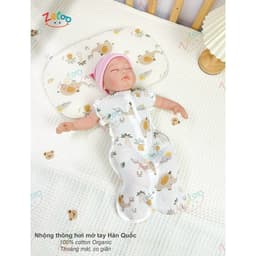 Thumbnail Nhộng chũn thông hơi IQKAO TAY MỞ chất liệu mềm mại, thoáng mát, co giãn khóa 2 chiều cho bé 3-7kg Zeloo 2