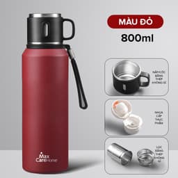 Thumbnail Bình Giữ Nhiệt Maxcare 800ml Inox 316 cao cấp Giữ Nhiệt 6-10 Giờ Có Cốc Đựng Trà, Lõi Lọc, Quai Đeo Silicon 1