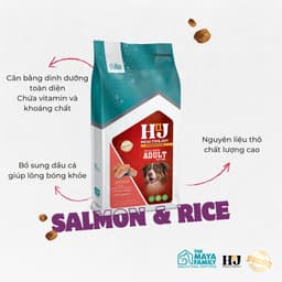 Thumbnail Hạt cho chó HJ PREMIUM SALMON, RICE ADULT DOG - Cá hồi, bò, gà - Bao 2kg 3