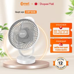Thumbnail Quạt Sạc Tích Điện COMET CRF1606 treo tường, để bàn siêu tiện lợi 1