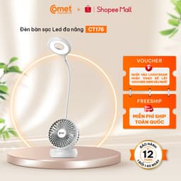 Thumbnail Đèn bàn sạc led COMET CT176 4W kiêm Quạt sạc 4W, tổng công suất 8W 1
