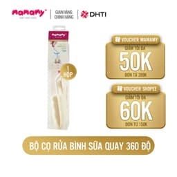 Thumbnail Bộ cọ rửa bình sữa 2 chi tiết quay 360 độ Mamamy, siêu mềm, an toàn cho bé từ sơ sinh 2