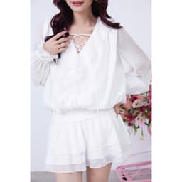 Thumbnail Đầm Nữ Tay Phồng Dài Phối Tầng Bèo Nữ Tính - DESSY DRESS - GOÛT DE JUN 1