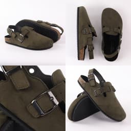 Thumbnail Dép đế trấu sục Sandal Boston nam nữ unisex quai ngang đi học công sở bigsize chính hãng Hishoo VNXK  R111 1