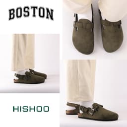 Thumbnail Dép đế trấu sục Sandal Boston nam nữ unisex quai ngang đi học công sở bigsize chính hãng Hishoo VNXK  R111 2