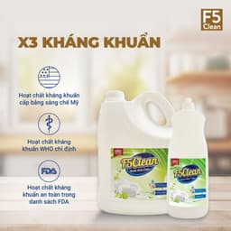 Thumbnail Nước rửa chén bát F5 Clean 3,8kg hương chanh, mềm mại với da tay, gốc thực vật, thiên nhiên 3