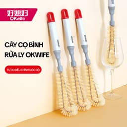 Thumbnail Cây Cọ Bình Rửa Ly OKwife - Chổi Cọ Rửa Bình Sữa, Bình Giữ Nhiệt, Bình Nước Thể Thao Dài 33.5cm 1