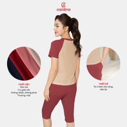 Thumbnail Bộ tăm lạnh nữ CARDINA thiết kế cổ trụ quần lửng chất liệu cao cấp co dãn thoải mái phù hợp với nhiều độ tuổi 5BFL01 2