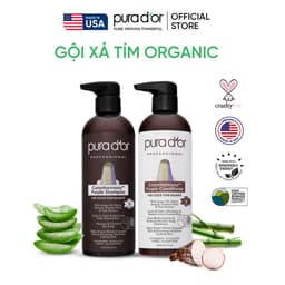 Thumbnail Combo dầu gội dầu xả tím hữu cơ khử vàng, giữ màu cho tóc tẩy nhuộm, phục hồi hư tổn Color Harmony Purple Pura D'or 1