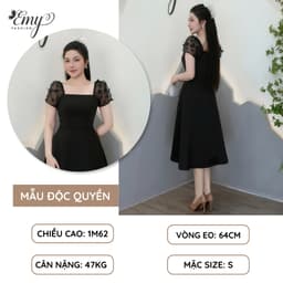 Thumbnail Đầm Thiết Kế EMY Thời Trang Cao Cấp EM2109 Phi Cao Cấp Phối Lưới Đính Bướm 3D Sang Chảnh Đi Tiệc 3