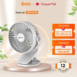 Thumbnail Quạt Sạc Để Bàn, Cầm tay Comet Nhiều Chức Năng Bảo Hành 12 Tháng, Lỗi 1 Đổi 1 Trong 6 Tháng 2
