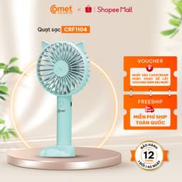 Thumbnail Quạt Sạc Để Bàn, Cầm tay Comet Nhiều Chức Năng Bảo Hành 12 Tháng, Lỗi 1 Đổi 1 Trong 6 Tháng 4