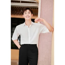 Thumbnail Áo sơ mi nam Gấu 194 tay ngắn cổ bẻ vải coton lụa mềm mịn, ít nhăn - form slimfit 2