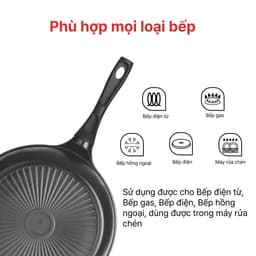 Thumbnail Chảo đúc đáy từ Happycook All Black TBFP-24cm/ 26cm/ 28cm 4