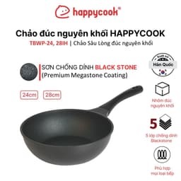 Thumbnail Chảo sâu đúc đáy từ Happycook All Black 24cm TBWP-24cm/ 28cm - Hàng chính hãng - Giao hỏa tốc 2h HCM 1