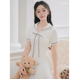 Thumbnail LYRA DESIGN - Váy Đầm Nữ Ngắn Tay Thiết Kế LYRA Cổ Thuyền Gắn Nơ Style Hàn Quốc Thanh Lịch Nữ Tính - LWNVD032 2