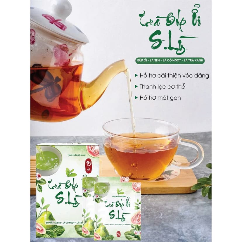 Ảnh Trà Búp Ổi S.Lỳ TM PHARMA giúp tăng cường chuyển hóa chất béo hỗ trợ giảm cân giảm mỡ an toàn hiệu quả 3