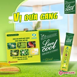 Thumbnail Bột sủi thanh nhiệt Livecool Nam Dược hương dưa gang hộp 10góix7g hỗ trợ giảm nhiệt miệng nóng trong 2