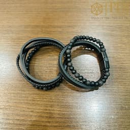 Thumbnail Vòng Tay Đá Núi Lửa Dây Da Obisidian PDJ - Trang sức phong thủy may mắn 2