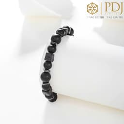 Thumbnail Vòng Tay Đá Núi Lửa Obisidian Tết Dây Unisex PDJ - Trang sức phong thủy may mắn 3