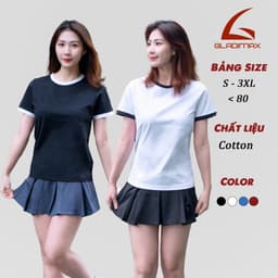 Thumbnail GLADIMAX Áo Thun Cổ Tròn Phối Cổ TS154  l SỢI BÔNG MỸ KHÔNG TẠP CHẤT l T-shirt Nữ Cá Tính 1