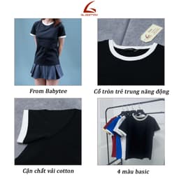 Thumbnail GLADIMAX Áo Thun Cổ Tròn Phối Cổ TS154  l SỢI BÔNG MỸ KHÔNG TẠP CHẤT l T-shirt Nữ Cá Tính 3