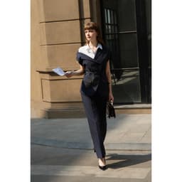 Thumbnail Set Áo Blazer tay chồm 5B02.2502K, Quần ống suông thêu túi cơi 3P02.2502K, set đồ công sở thanh lịch trẻ trung thiết kế 3