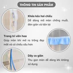 Thumbnail Mùng Màn Chụp Tự Bung Có Cửa Cao Cấp Mùng Chụp Gấp Gọn Tiện Dụng Chống Muỗi Tốt Màn Chụp To Cho Gia đình 1m6x2m/1m8x2m 3