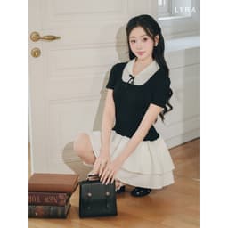 Thumbnail LYRA DESIGN - Váy đầm nữ ngắn tay thiết kế Meli Dress cổ yếm cách điệu phối nơ chân váy xòe style tiểu thư - LWNVD030 4