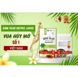 Thumbnail Kẹo Giảm Cân Sâm Plus Detox X1000 TM Pharma Giảm Mỡ Sinh Học Thanh Nhiệt Hộp 30 Viên 1