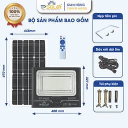 Thumbnail Đèn Pha Năng Lượng Mặt Trời TP SOLAR Siêu Sáng Thế Hệ Mới 200W,300W,600W Vỏ Nhôm Đúc, Chống Nước IP68 Bảo Hành 3 Năm 2