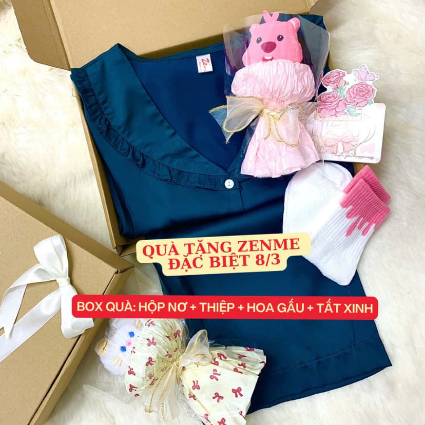 Ảnh Hộp Đựng Quà Tặng ZENME Sang Trọng Zen Me Gift Set Có Hoa và Quà - Special Packet 3