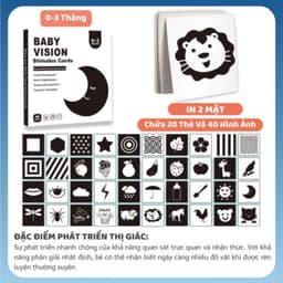 Thumbnail Bộ 20 Thẻ Kích Thích Thị Cho Trẻ 0-3 Tuổi, Giúp Bé Phát Triển Toàn Diện -  An Toàn Tuyệt Đối Cho Bé - Glenn Doman 1