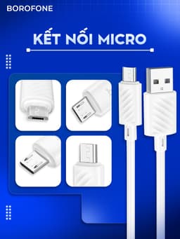 Thumbnail Dây cáp sạc Hoco X88 Micro-USB 2.4A 12W dành cho android, dây dài 1 mét 2