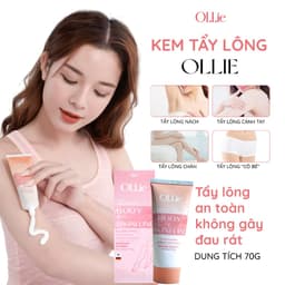 Thumbnail Kem tẩy lông OLLIE, tẩy lông vùng kín, nách, tay, chân, tẩy lông an toàn không đau rát,phù hợp mọi loại da dung tích 70g 2