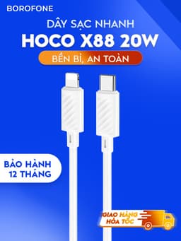 Thumbnail Dây sạc Hoco X88 20W Type-C to iP dành cho iphone, hỗ trợ dòng sạc 3A dây cáp H-UPF01-GO dài 1 mét 1