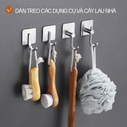 Thumbnail Móc Treo Tường Inox 304 KITIMOP OVAL - Móc Treo Cây lau Nhà, Móc Dán Tường Siêu Chắc 2