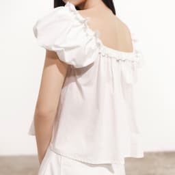 Thumbnail DOTTIE - Áo tay phồng phối đăng ten - Trắng - T1070 4