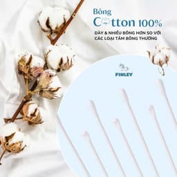 Thumbnail Hộp 200 tăm bông ráy tai 2 đầu kháng khuẩn cho bé Finley FL0162 4