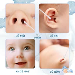 Thumbnail Hộp 200 tăm bông ráy tai 2 đầu kháng khuẩn cho bé Finley FL0162 2