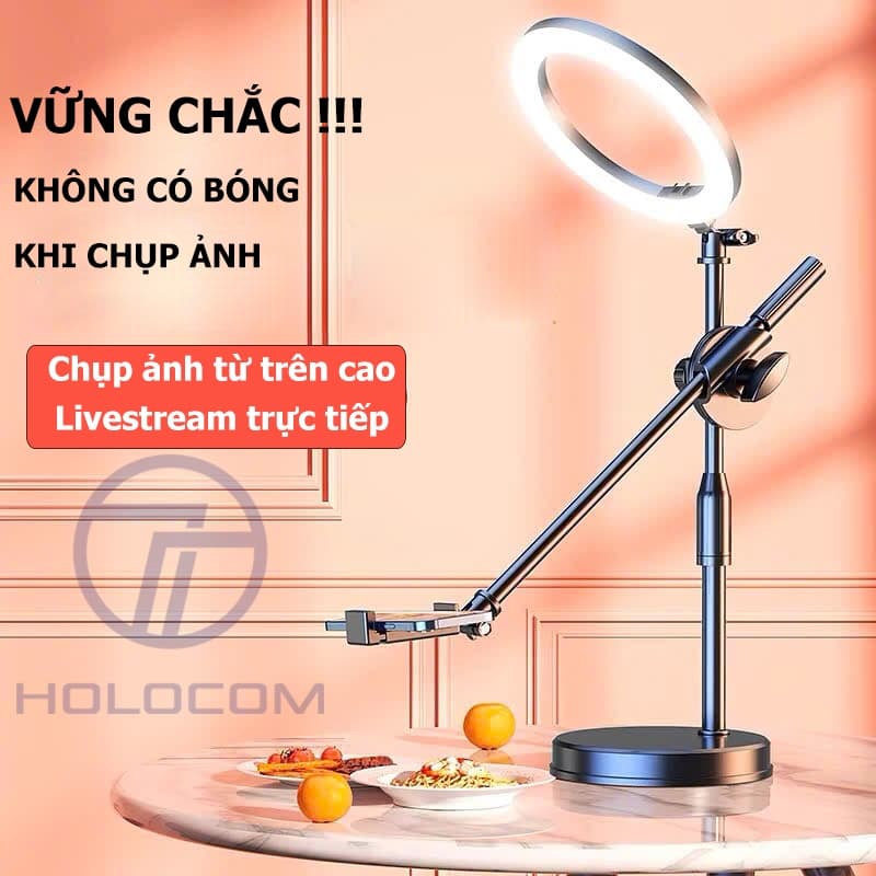 Ảnh Chân Quay Điện Thoại Để Bàn G50, Bộ Quay Video Chụp Ảnh 360 Độ Từ Trên Xuống Chắc Chắn Tiện Lợi - HOLOCOM 1