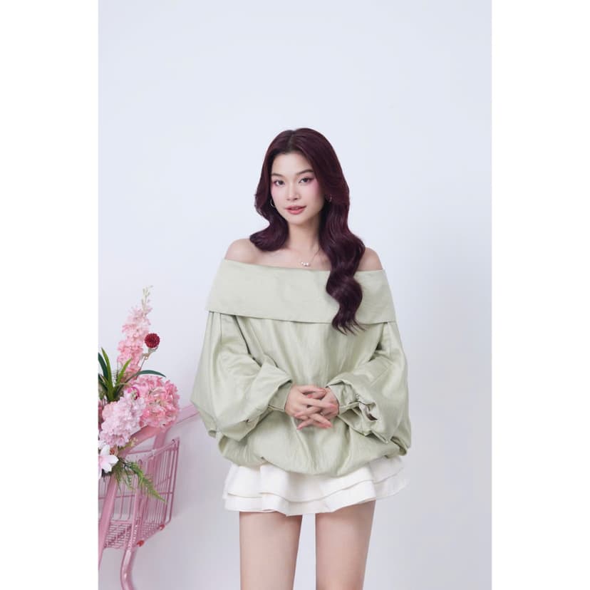 Ảnh Chân Váy Nữ Xếp Li Hai Tầng Cạp Trễ Bánh Bèo - MISTEN SKIRT - GOÛT DE JUN 2