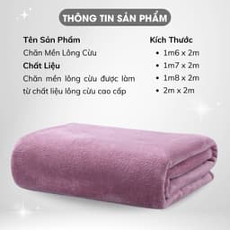 Thumbnail Chăn Lông Cừu Siêu Mềm Mịn Ấm Áp Cao Cấp Không Rụng Lông Mền Ngủ Văn Phòng Dùng được Mùa Hè Và Đông 1m6x2m/1m8x2m 2