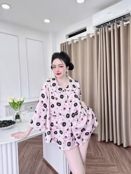 Thumbnail Đồ Ngủ Pijama Bigsize Nữ SOJUN Bộ Đùi Cổ Sen Thiết kế Lụa Latin Cao Cấp 45-75kg 1