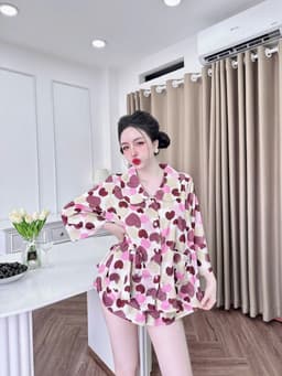 Thumbnail Đồ Ngủ Pijama Bigsize Nữ SOJUN Bộ Đùi Cổ Sen Thiết kế Lụa Latin Cao Cấp 45-75kg 2
