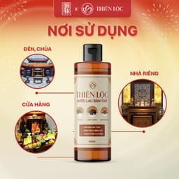 Thumbnail Nước lau bàn thờ Thiên Lộc - Làm sạch, bao sái bàn thờ, thu hút tài vận 500ml - Nước thơm trầm hương 3